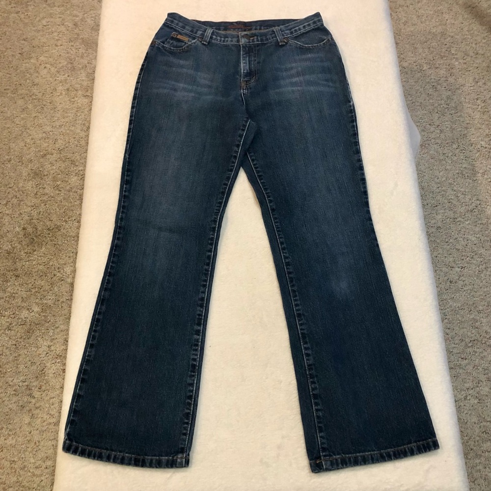 Eddie Bauer Darker Wash Straight Leg Jeans Size 10 Regular - Picture 2 of 5